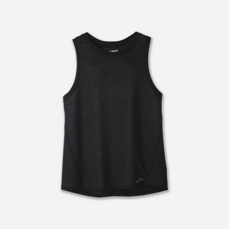 Brooks Distance Womens Running Tank Top - Black - Philippines (423065WXB)